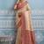 cream kanjivaram soft silk blend zari with meenakari weaving saree with blouse