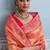 orange kanjivaram soft silk blend zari with meenakari weaving saree with blouse