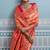 orange kanjivaram soft silk blend zari with meenakari weaving saree with blouse