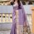 Lavender cotton silk saree with colorful floral weaving pallu with blouse