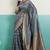 blue banarasi silk blend zari woven with jaal saree with blouse