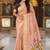 Peach cotton silk saree with colorful floral weaving pallu with blouse