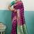 magenta banarasi silk blend zari woven with jaal saree with blouse
