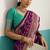 magenta banarasi silk blend zari woven with jaal saree with blouse