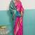 hot pink banarasi silk blend zari woven with jaal saree with blouse