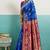 royal blue banarasi silk blend zari woven with jaal saree with blouse