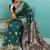 dark green banarasi silk blend zari woven with jaal saree with blouse