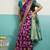 purple banarasi silk blend zari woven with jaal saree with blouse