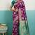 purple banarasi silk blend zari woven with jaal saree with blouse