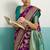 purple banarasi silk blend zari woven with jaal saree with blouse