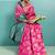 rani pink banarasi silk blend zari woven with jaal saree with blouse