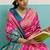 rani pink banarasi silk blend zari woven with jaal saree with blouse
