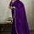 Purple velvet chiffon dual tone zarkan precision border work saree with blouse