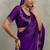 Purple velvet chiffon dual tone zarkan precision border work saree with blouse