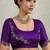 Purple velvet chiffon dual tone zarkan precision border work saree with blouse
