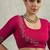 Rani pink velvet chiffon dual tone zarkan precision border work saree with blouse