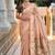 Peach cotton silk saree with colorful floral weaving pallu with blouse