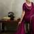 Wine velvet chiffon dual tone zarkan precision border work saree with blouse
