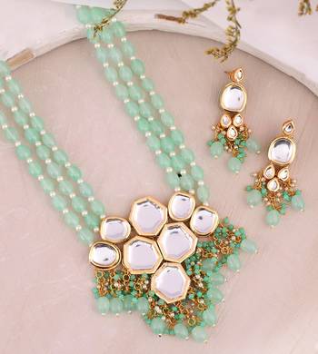 Gold Plated Kundan Long Layered Jewellery Set For Women 2