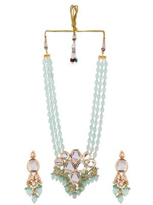 Gold Plated Kundan Long Layered Jewellery Set For Women 3