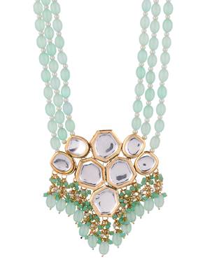 Gold Plated Kundan Long Layered Jewellery Set For Women 4