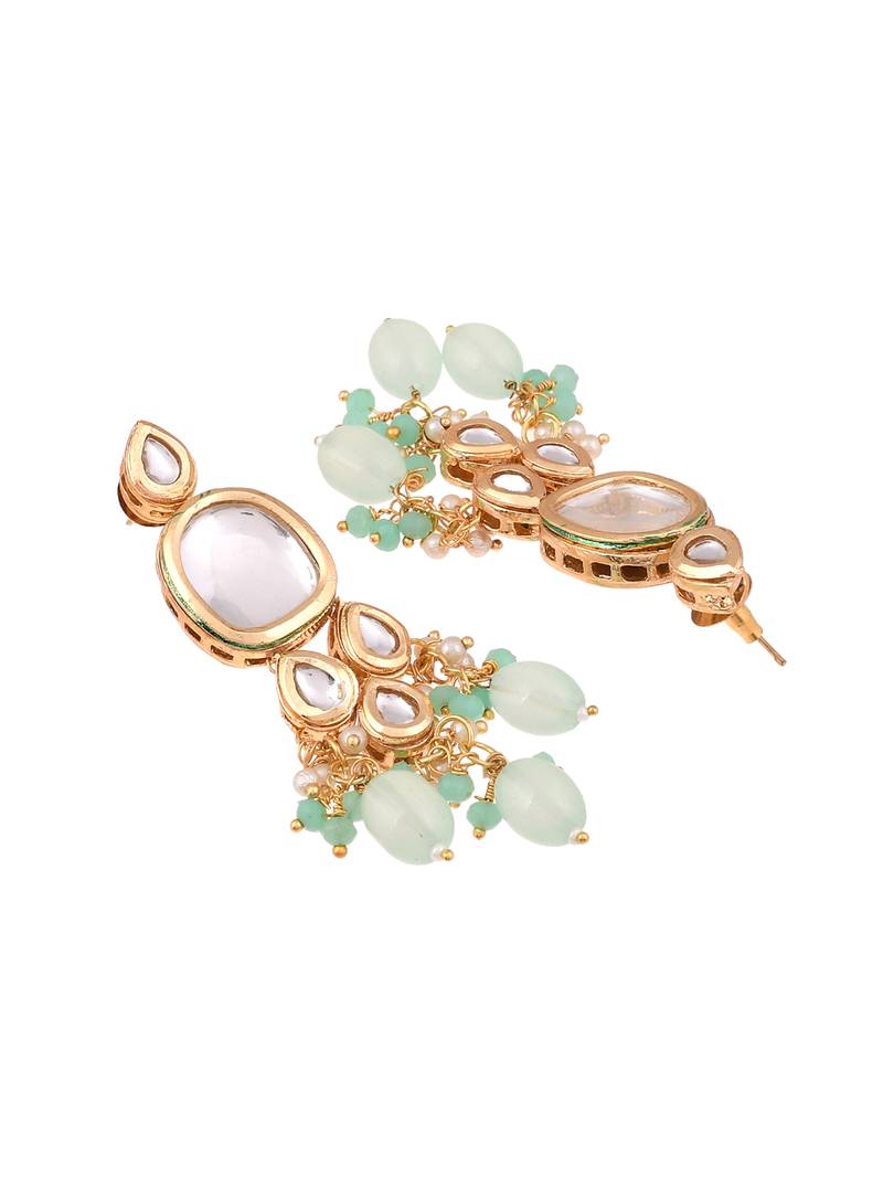 Gold Plated Kundan Long Layered Jewellery Set For Women