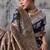navy blue banarasi silk blend zari woven saree with blouse