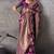 magenta banarasi silk blend zari woven saree with blouse