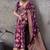magenta banarasi silk blend zari woven saree with blouse