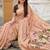 Peach cotton silk saree with colorful floral weaving pallu with blouse