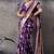 violet banarasi silk blend zari woven saree with blouse