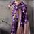 violet banarasi silk blend zari woven saree with blouse