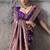 violet banarasi silk blend zari woven saree with blouse