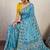 Aqua blue satin & makhmal meena triple woven saree with blouse