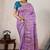 Lavender satin & makhmal meena triple woven saree with blouse