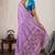 Lavender satin & makhmal meena triple woven saree with blouse