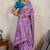 Lavender satin & makhmal meena triple woven saree with blouse
