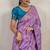 Lavender satin & makhmal meena triple woven saree with blouse