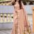 Peach cotton silk saree with colorful floral weaving pallu with blouse