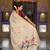 Cream cotton silk saree with traditional bird motifs pallu with blouse