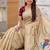 Cream cotton silk saree with traditional bird motifs pallu with blouse