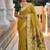 Light mehendi green cotton silk saree with traditional bird motifs pallu with blouse