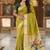 Light mehendi green cotton silk saree with traditional bird motifs pallu with blouse