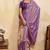 Purple metallic velvet satin cutdana-beads, sequins, zari work saree with blouse