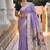 Lavender cotton silk saree with traditional bird motifs pallu with blouse
