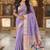 Lavender cotton silk saree with traditional bird motifs pallu with blouse