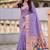 Lavender cotton silk saree with traditional bird motifs pallu with blouse