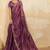 Mauve metallic velvet satin cutdana-beads, sequins, zari work saree with blouse
