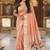 Peach cotton silk saree with traditional bird motifs pallu with blouse