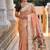 Peach cotton silk saree with traditional bird motifs pallu with blouse